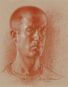 Self-Portrait in Red Chalk