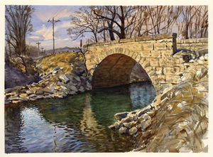 Fox Creek Stone Arch Bridge, painted on location 2-9-26