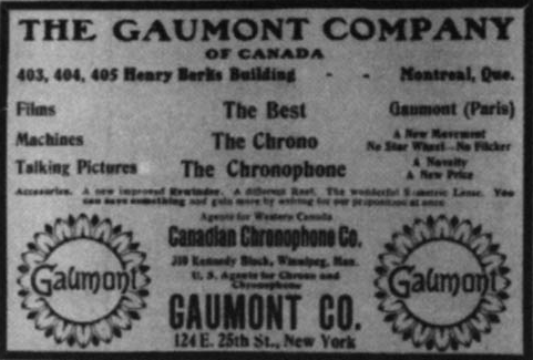 Pubblicità del Cronophone - 1910