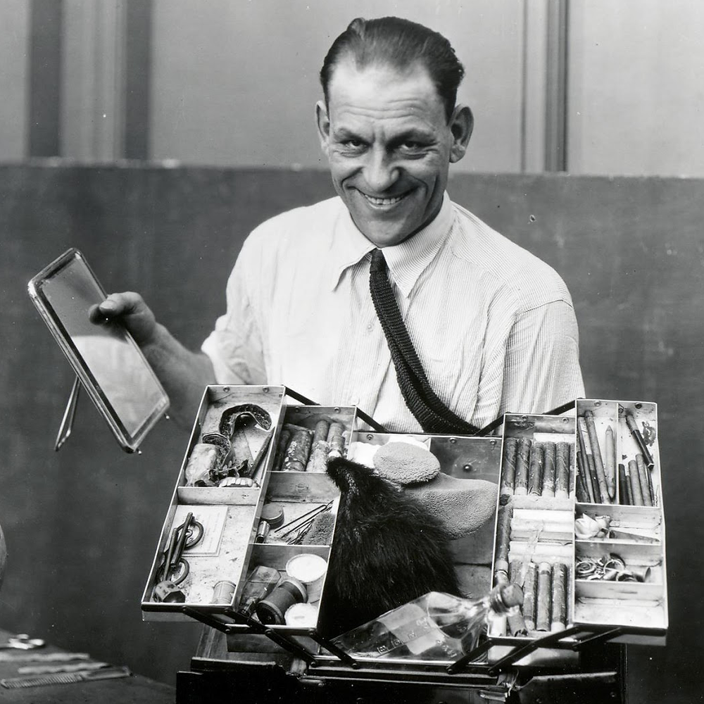 Lon Chaney with makeup kit