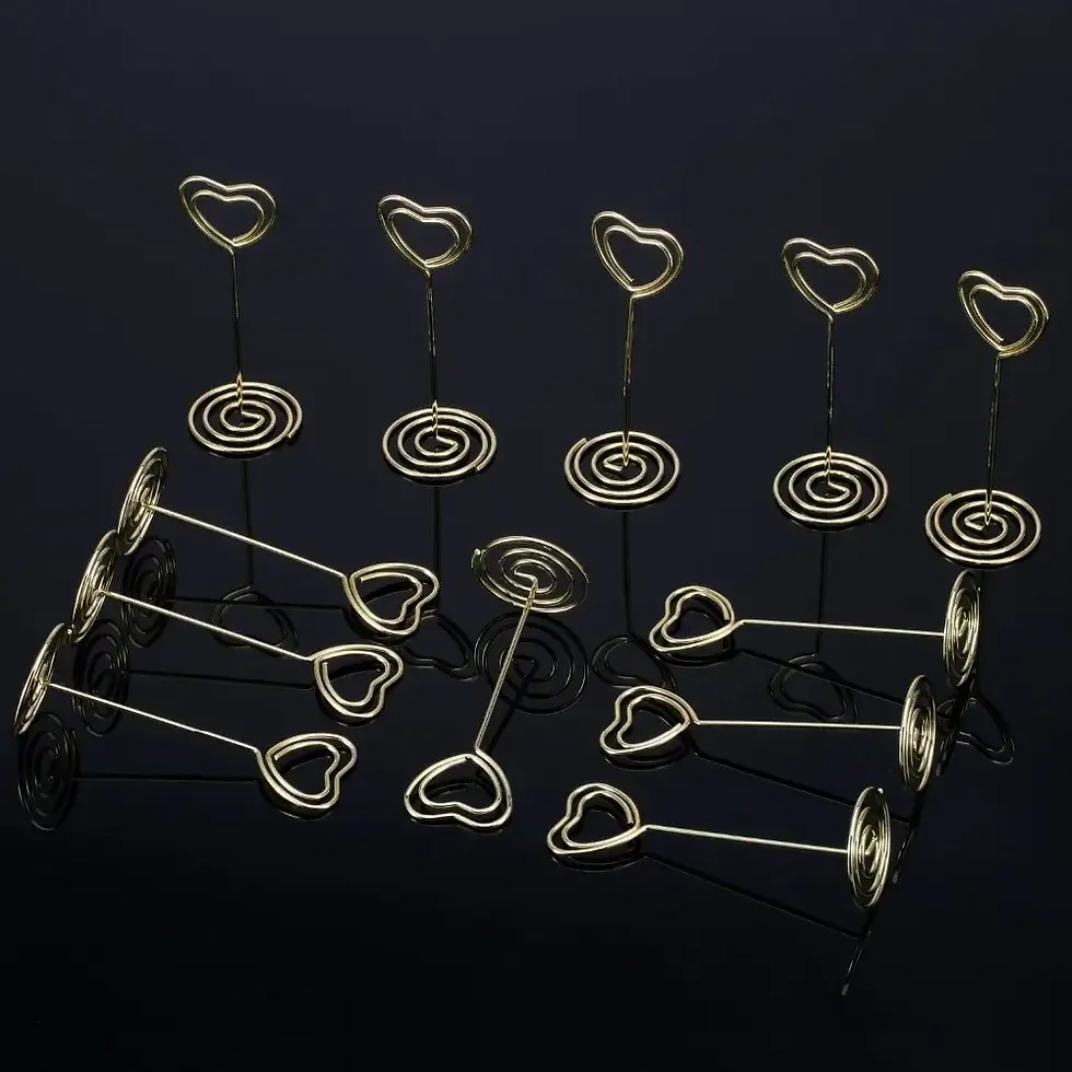 Thumbnail: 10pcs Heart Shape Table Number Name Place Card Holders Stands Picture Memo Note 