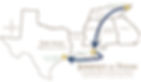 Map of James Britton Bailey's Journey to Texas