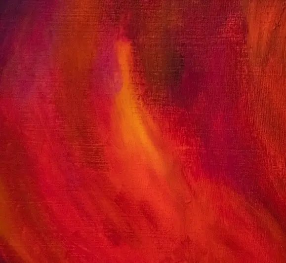 l'immagie rappresenta un quadro moderno originale e fatto a mano di guastave de la reine. il titolo è So liebe ich dich. Colori blu, rossi e gialli.  Dettaglio  4