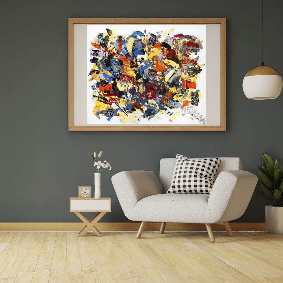 Miniatura: Quadro Moderno di Gustave de la Reine. Opera d'arte originale.  silence disturbed