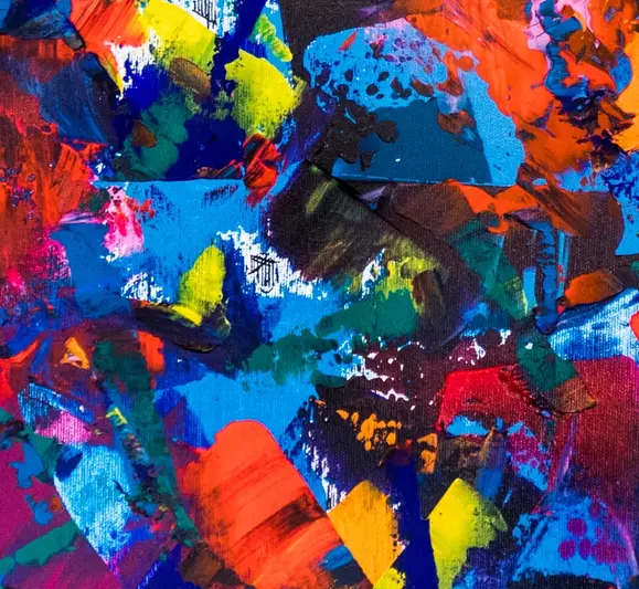 foto che raffigura quadro di gustave de la reine. quadro astratto moderno dipinto a mano su tela. ispirato a canzone We are the world michal Jackson