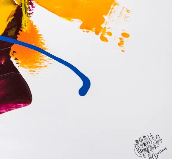 l'immagine raffigura il dettaglio 5 del quadro moderno Voglia di Vivere di Gustave de la Reine in una stanza per bambini. l'opera è originale e fatta interamente a mano