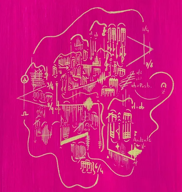 quadro moderno astratto originale e dipinto a mano su tela adatto ad arredare casa sullo stile POP e ispirato alla canzone il mio canto libero di Battisti e mogol.. Dettaglio