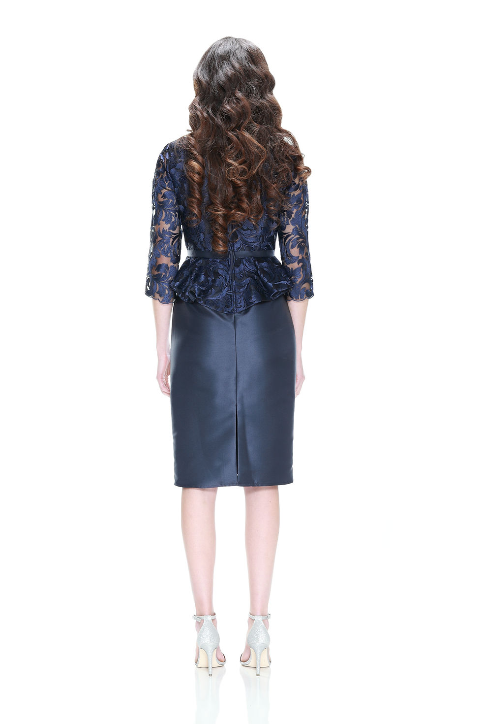 Thumbnail: A high fashion model wearing a Lorellana Couture Mother of the Bride dress