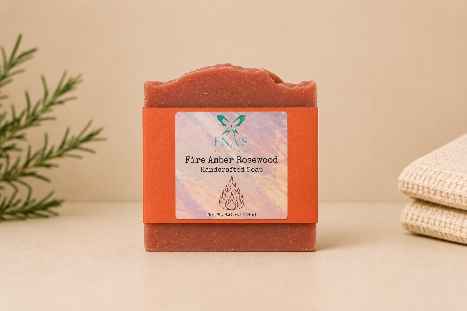 Fire Amber Rosewood Handcrafted Soap