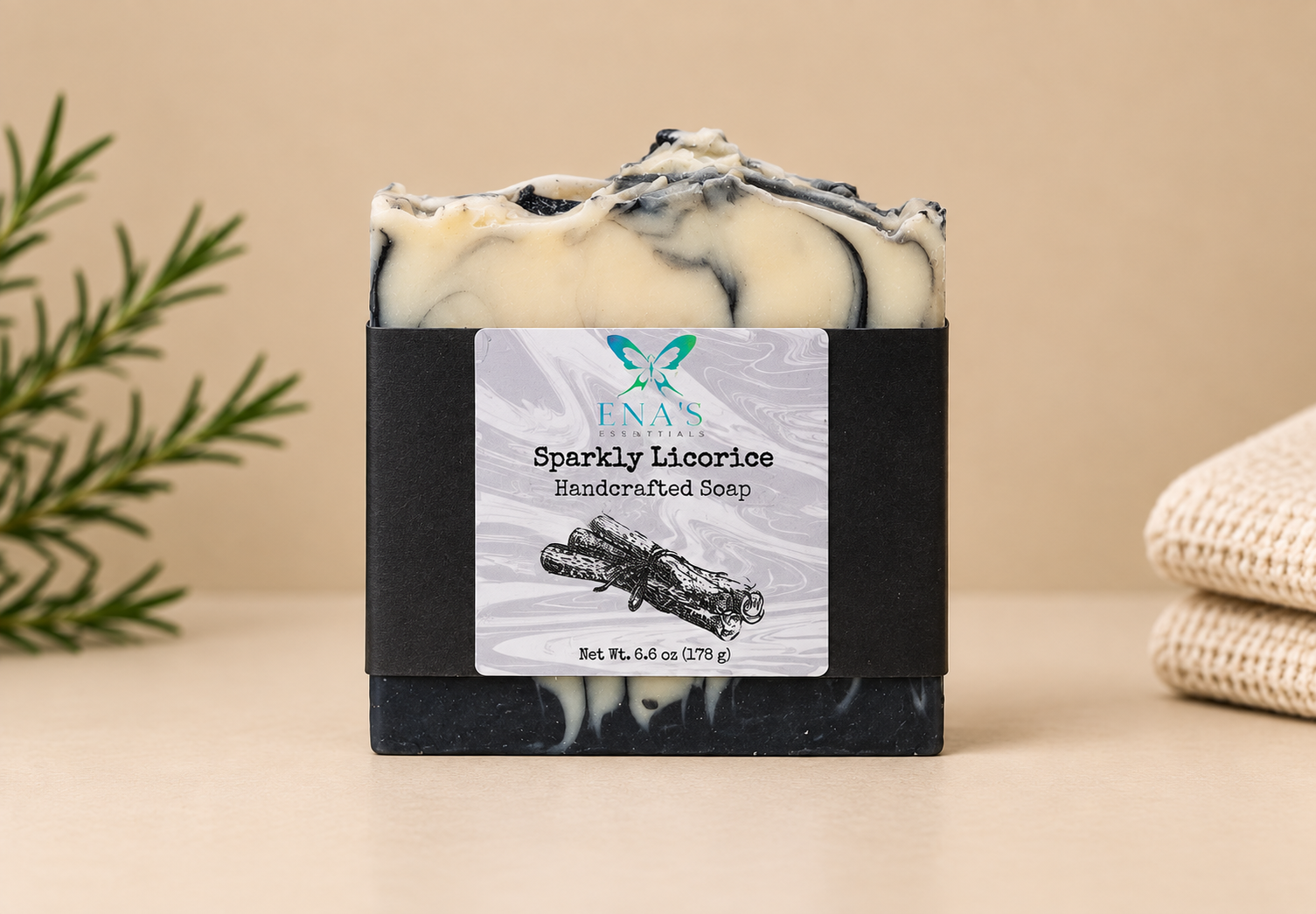 Sparkly Licorice Handcrafted Soap