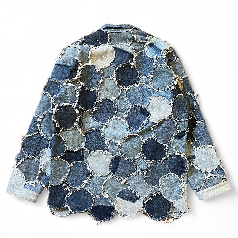 Thumbnail: Patchwork Denim Hoop Jacket
