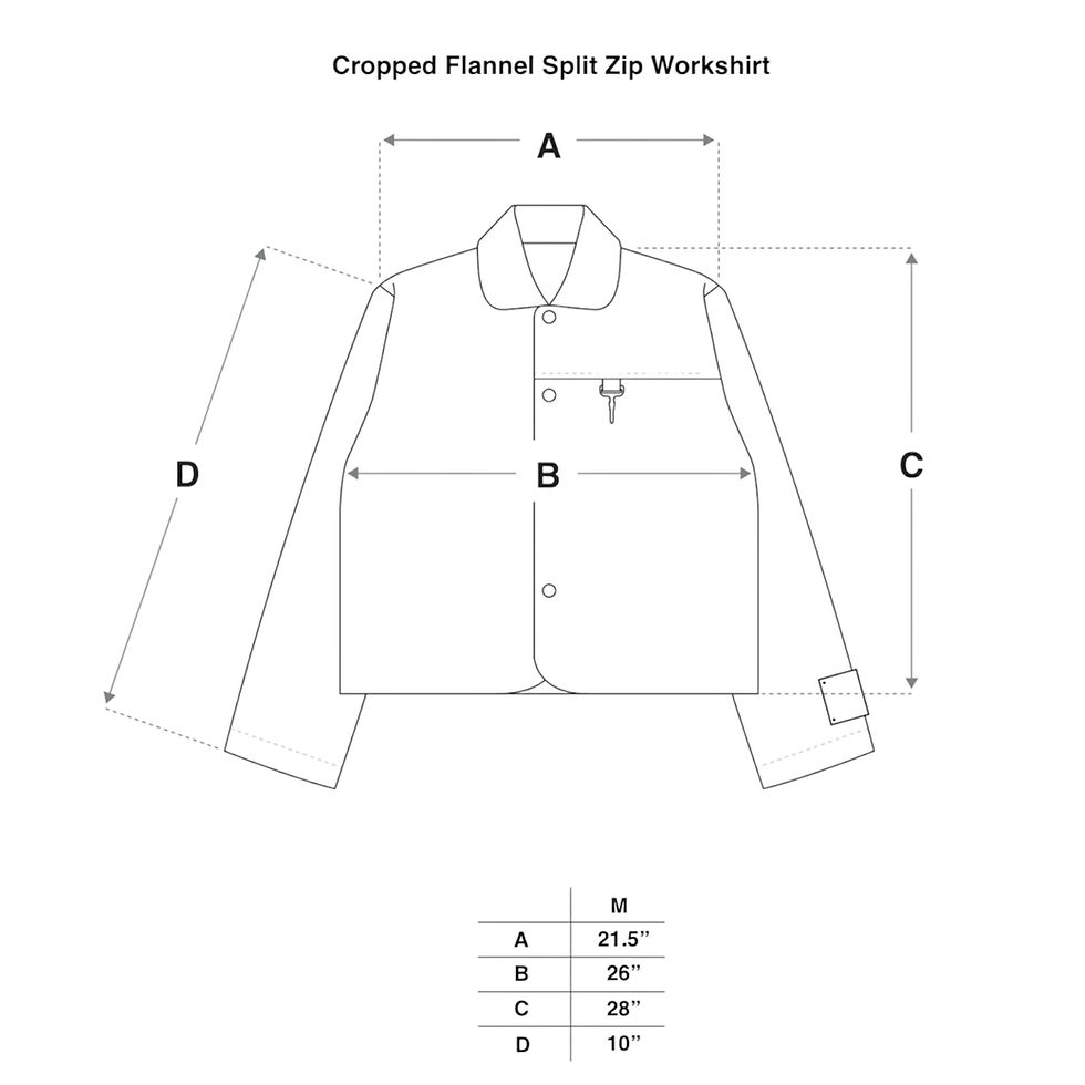 Thumbnail: Cropped Flannel Split Zip Workshirt