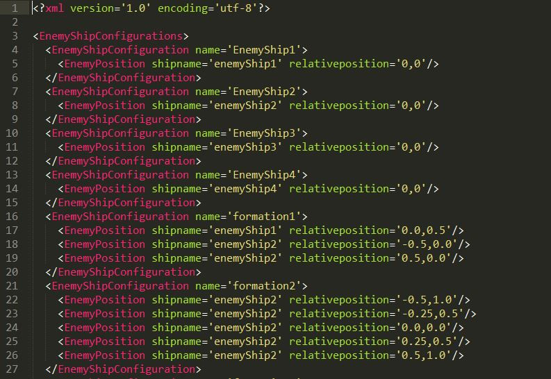 Enemy Ship Formation xml file