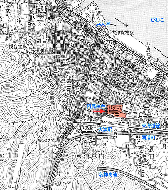 1964年の大津市街旧地図