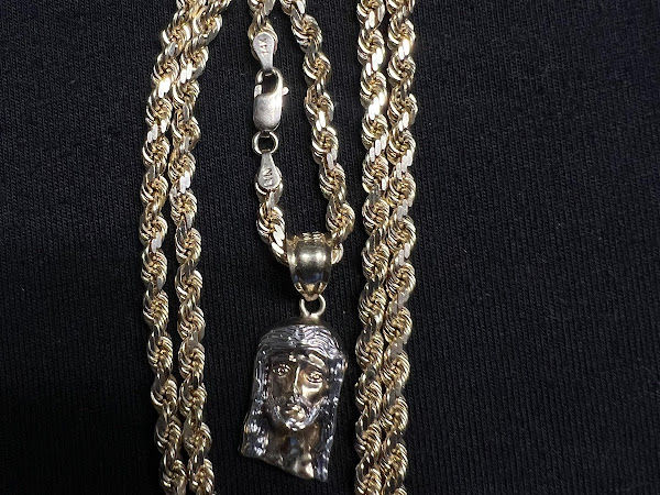 LUXE Jewelry & Watch Collection Crosses Jesus Gold Chains
