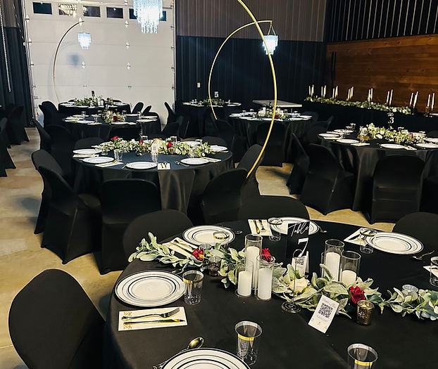 Wedding table and chair rentals in Lexington KY with elegant décor setup