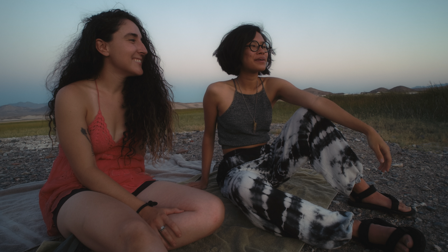 In Stillness in Tecopa on Sauna Channel, Monica Garcia and Rosemary Fajardo sit down and talk while embarking on their spiritual journey in the Tecopa hot springs in California