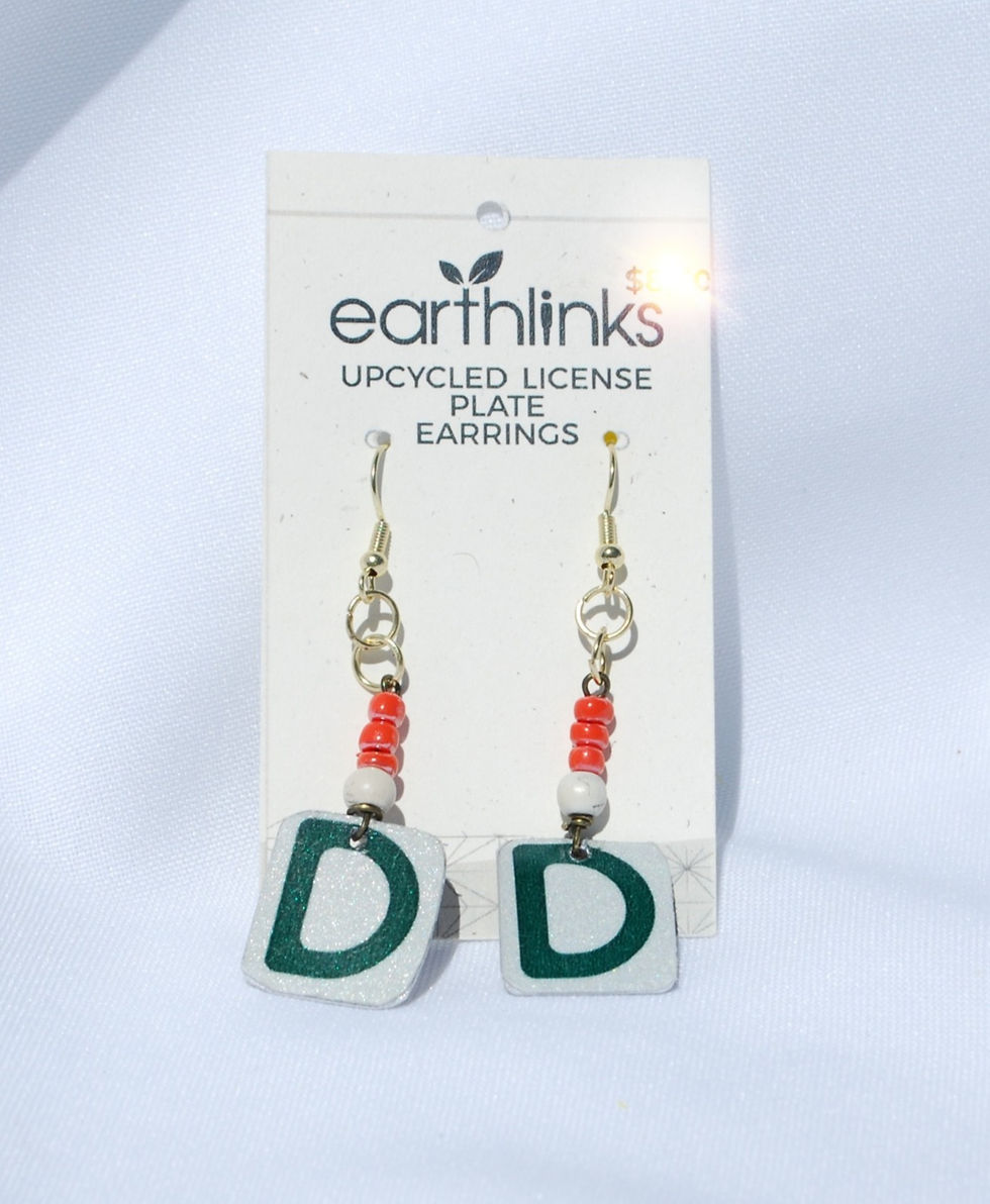 Thumbnail: Upcycled License Plate Earrings