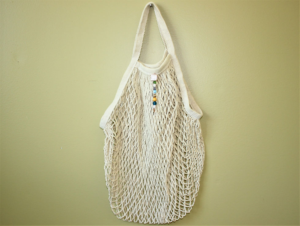 Thumbnail: Naturally Dyed Market Bag, Beaded