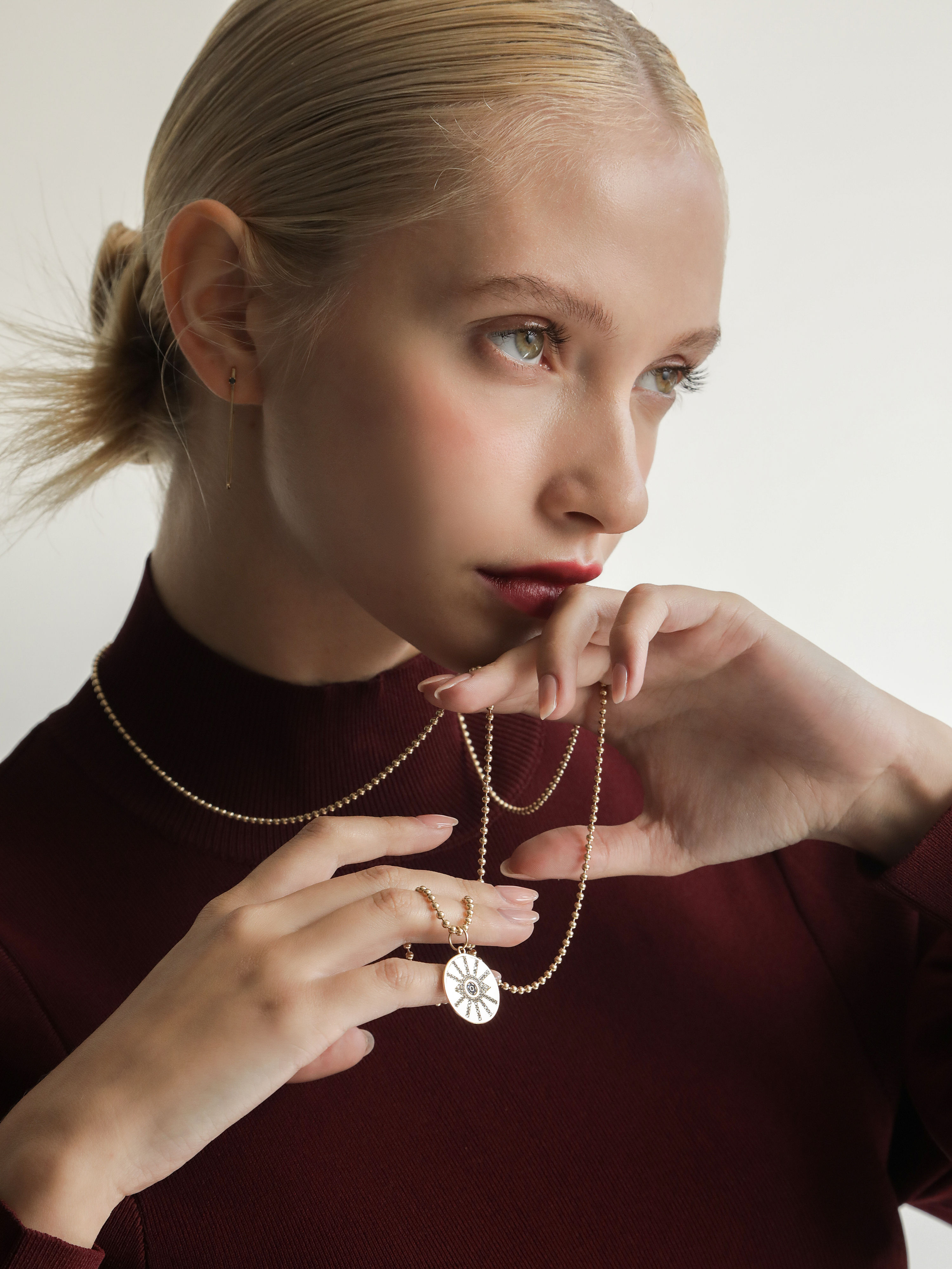 Evil eye diamond pendant by Kelly Fletcher Jewelry