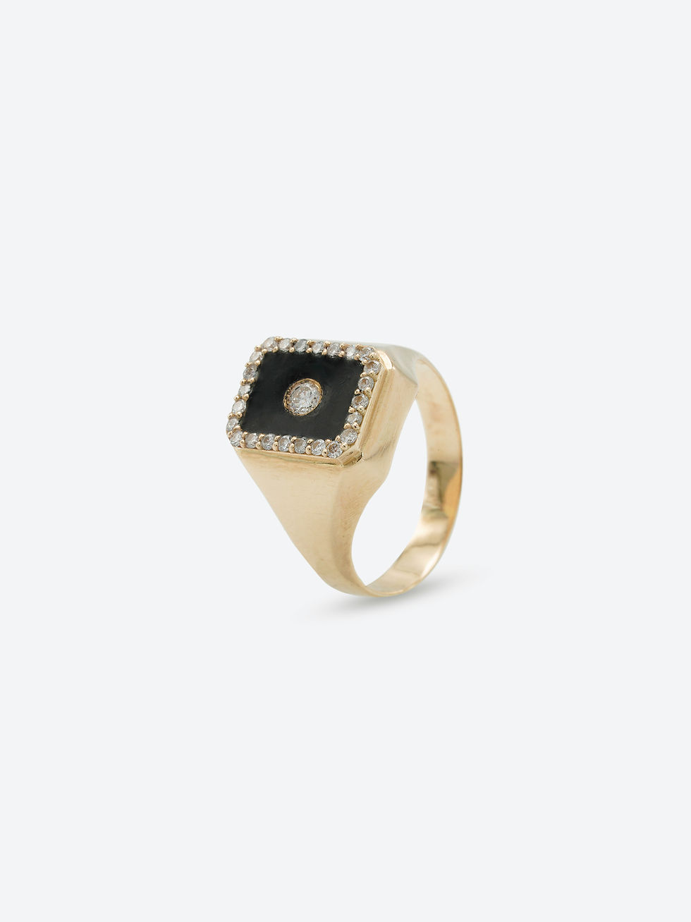 Signet ring with diamonds by Kelly Fletcher Jewelry
