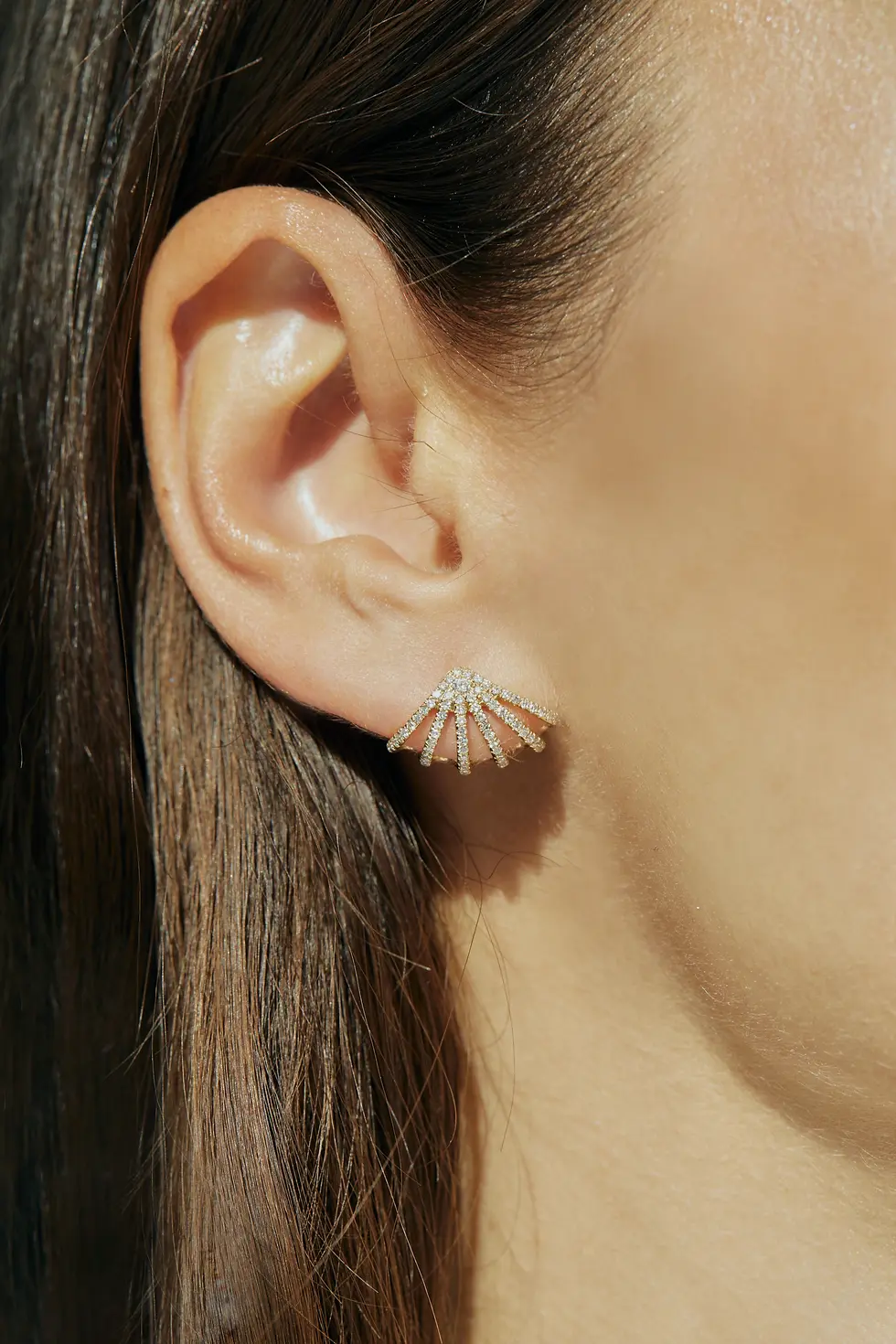 Diamond cage post  earrings by Kelly Fletcher Jewelry