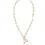 Gold puffy heart and chain link necklace by Kelly Fletcher Jewelry