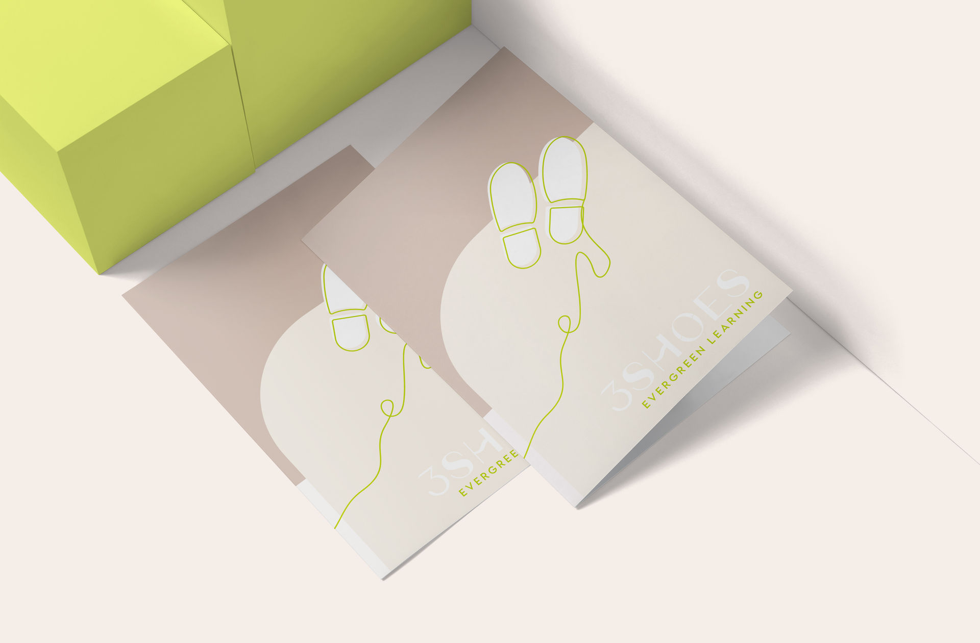 Brand collaterals design 3shoes, business coaching firm, brand design by les Marteau Studio