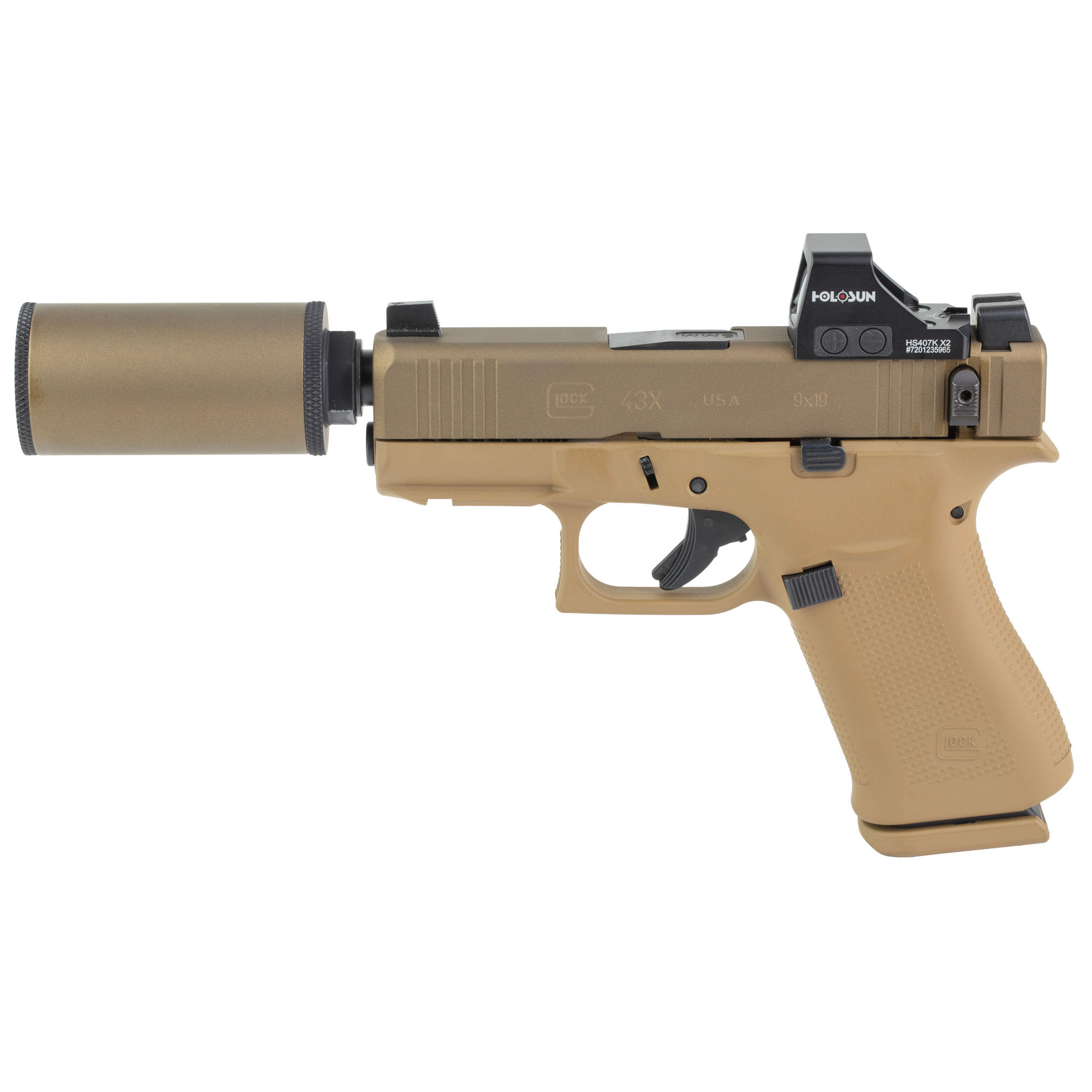 GLOCK 43X HUSH PUPPY - FDE