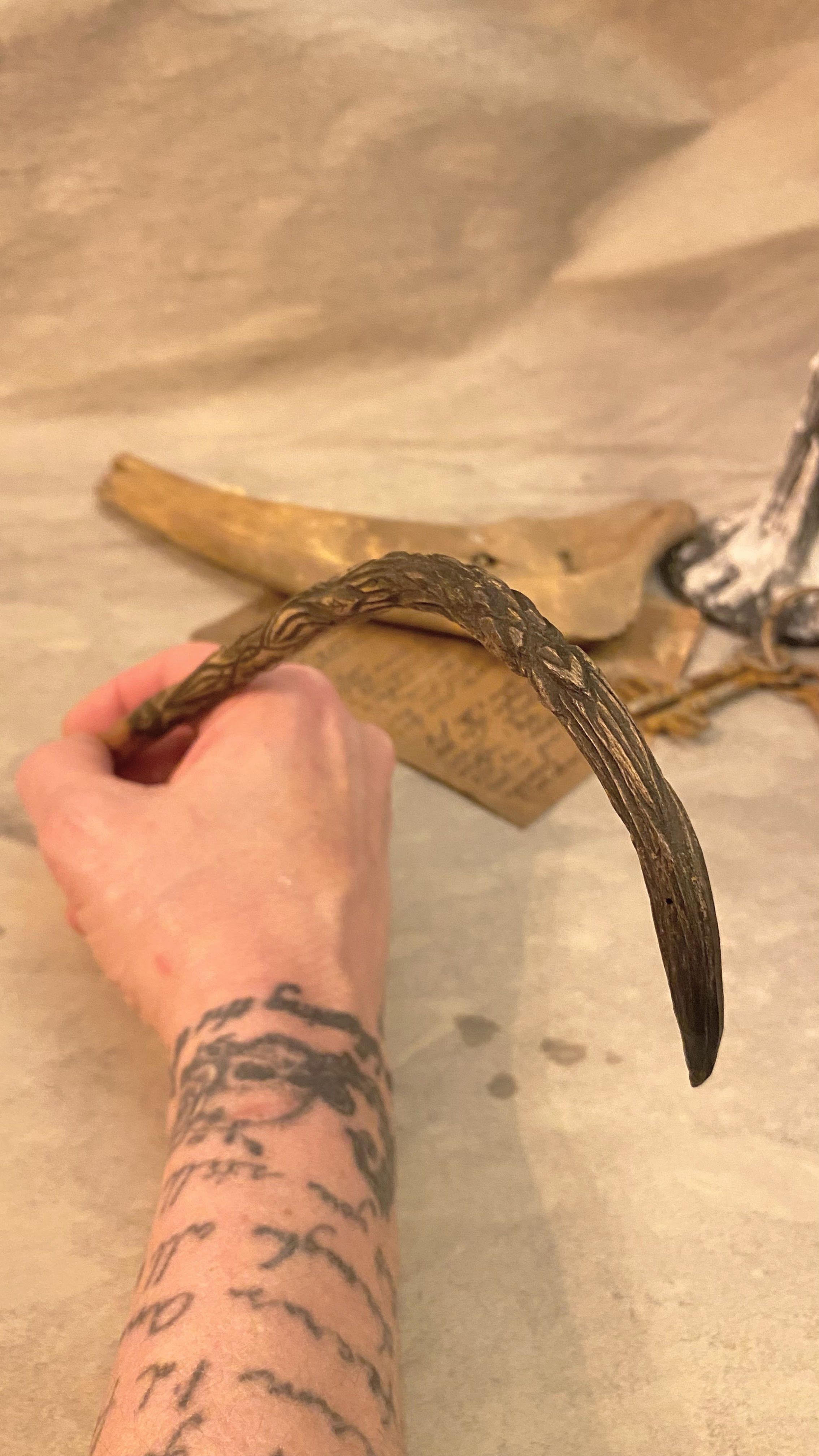 Hand-carved wooden calligraphy ink dip pen