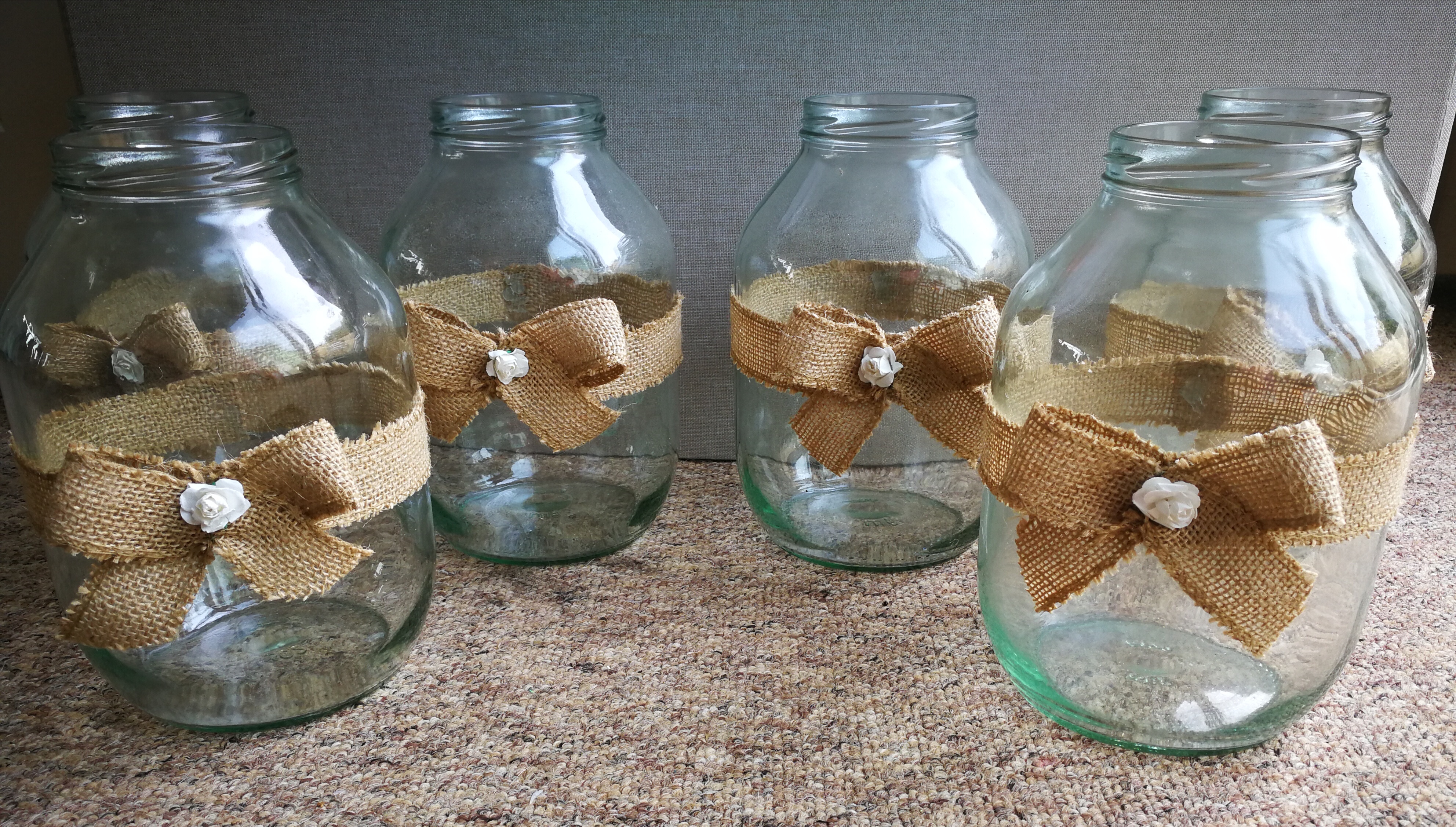 large hessian bow jars
