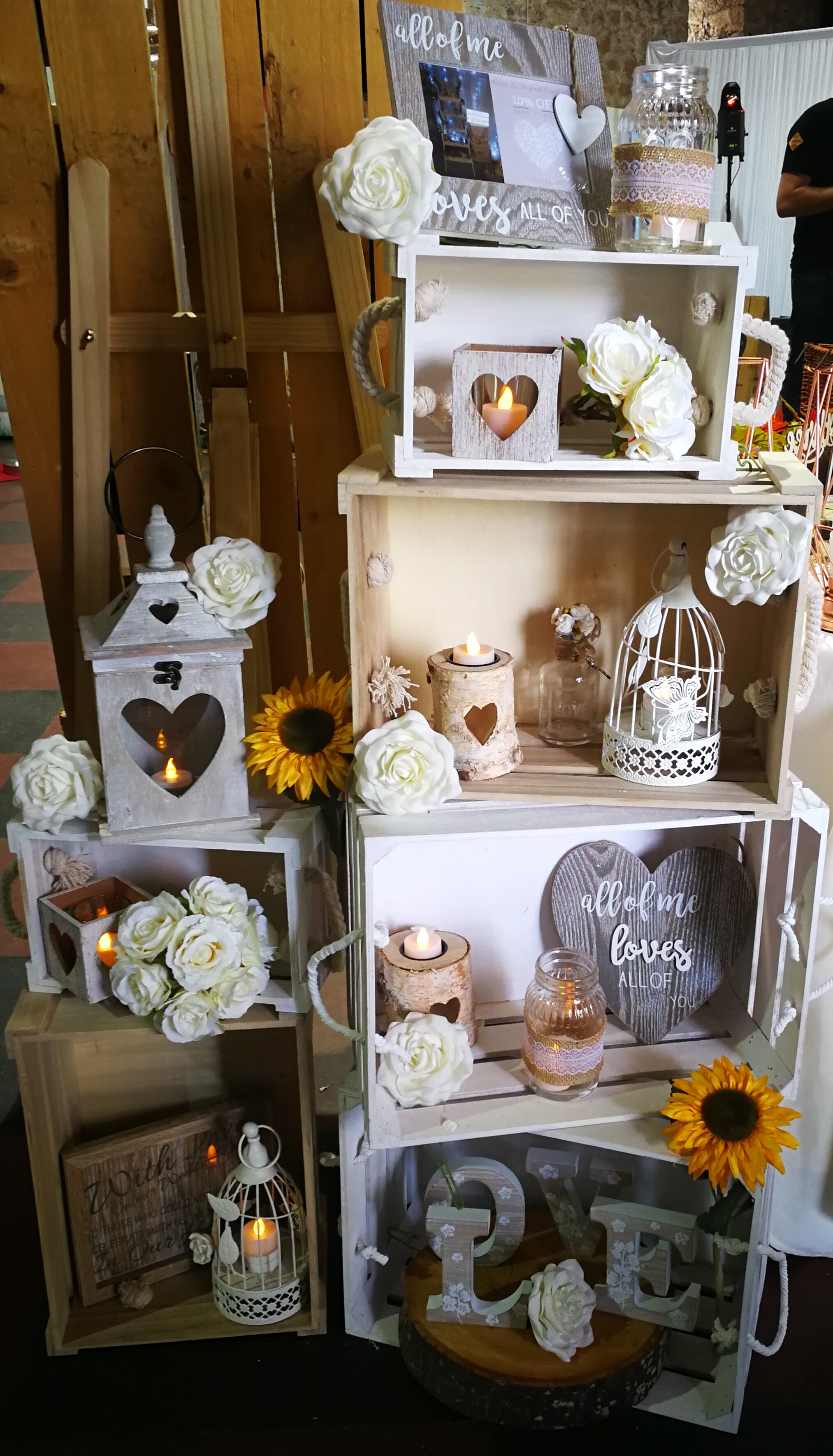 Wooden crates display