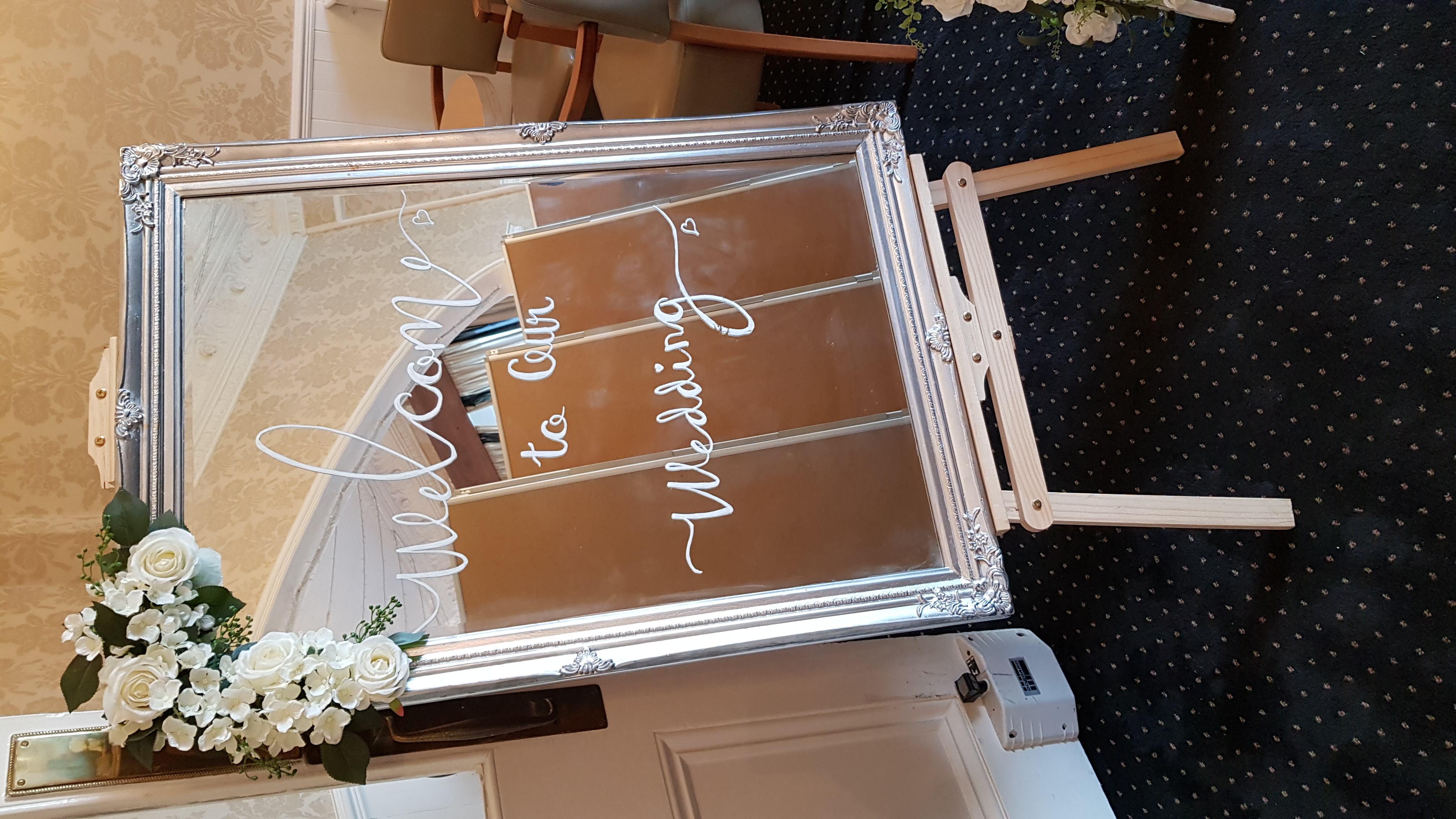 mirror welcome sign