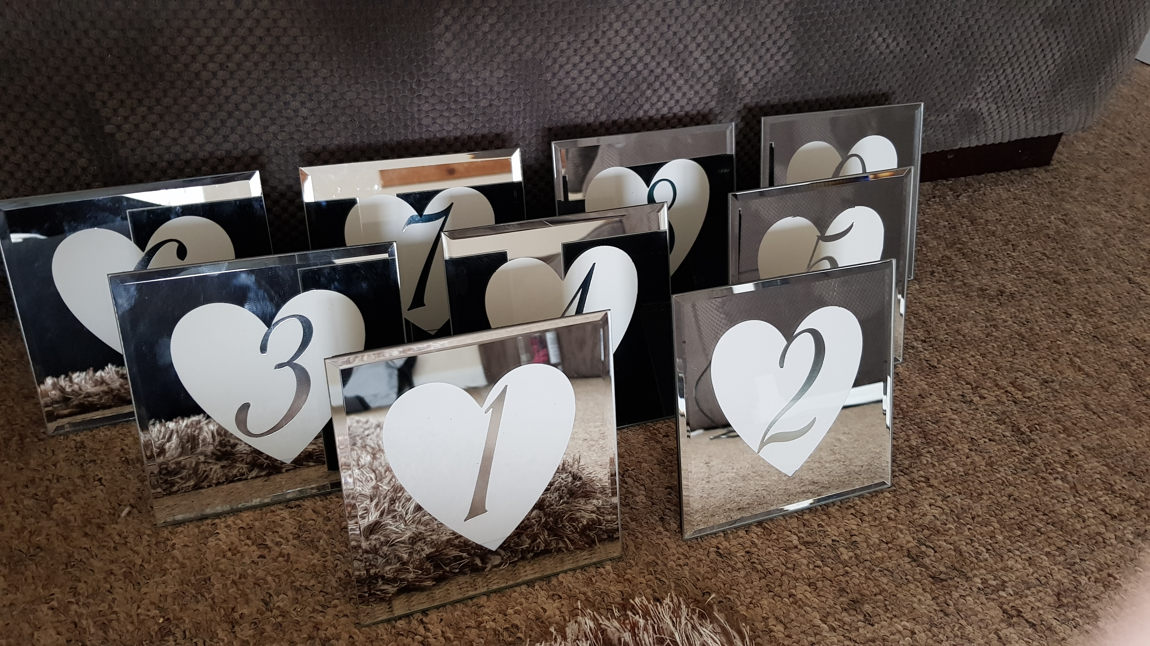 Mirror Heart table numbers