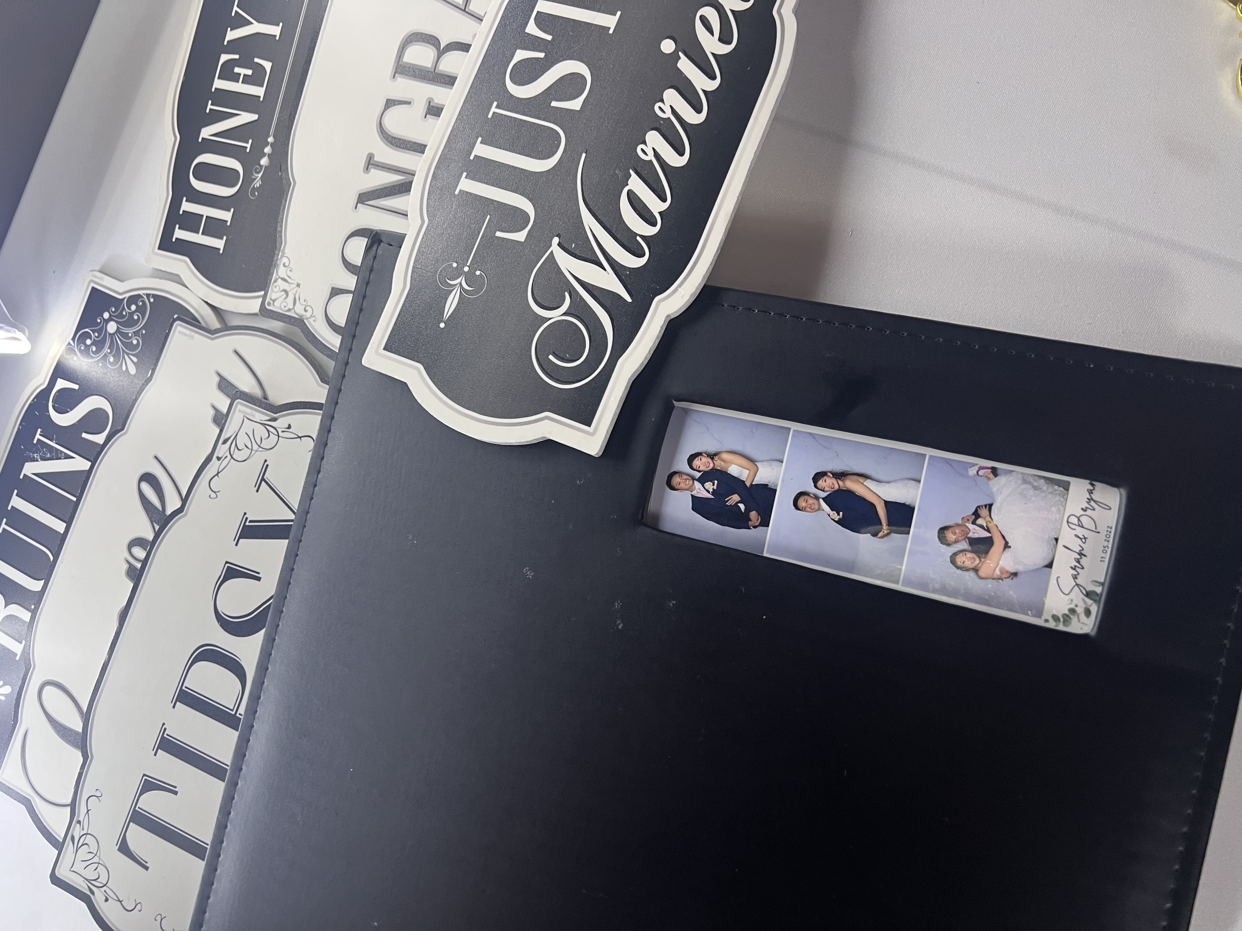 Handcrafted leather guest memory book
