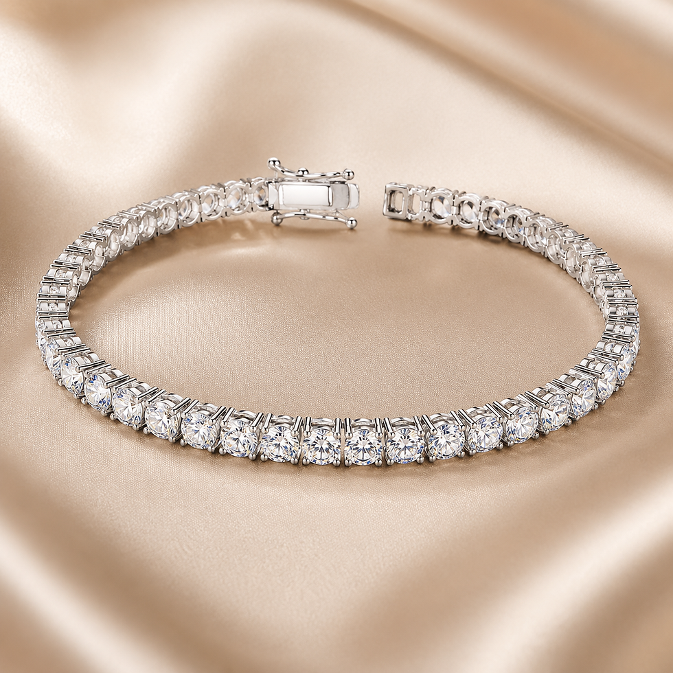 Thumbnail: Aurora 925 Sterling Silver Moissanite Tennis Bracelet