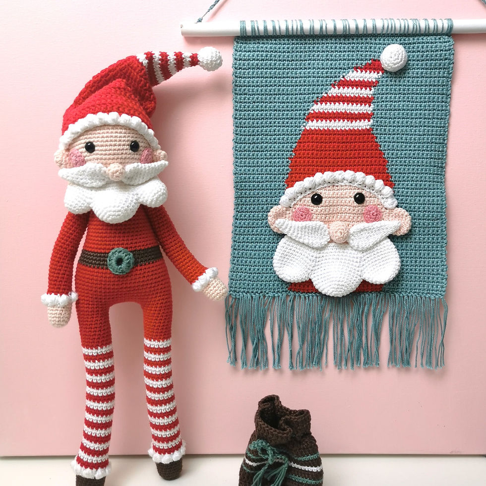 Thumbnail: Wall Hanging Santa Claus PDF Crochet Pattern