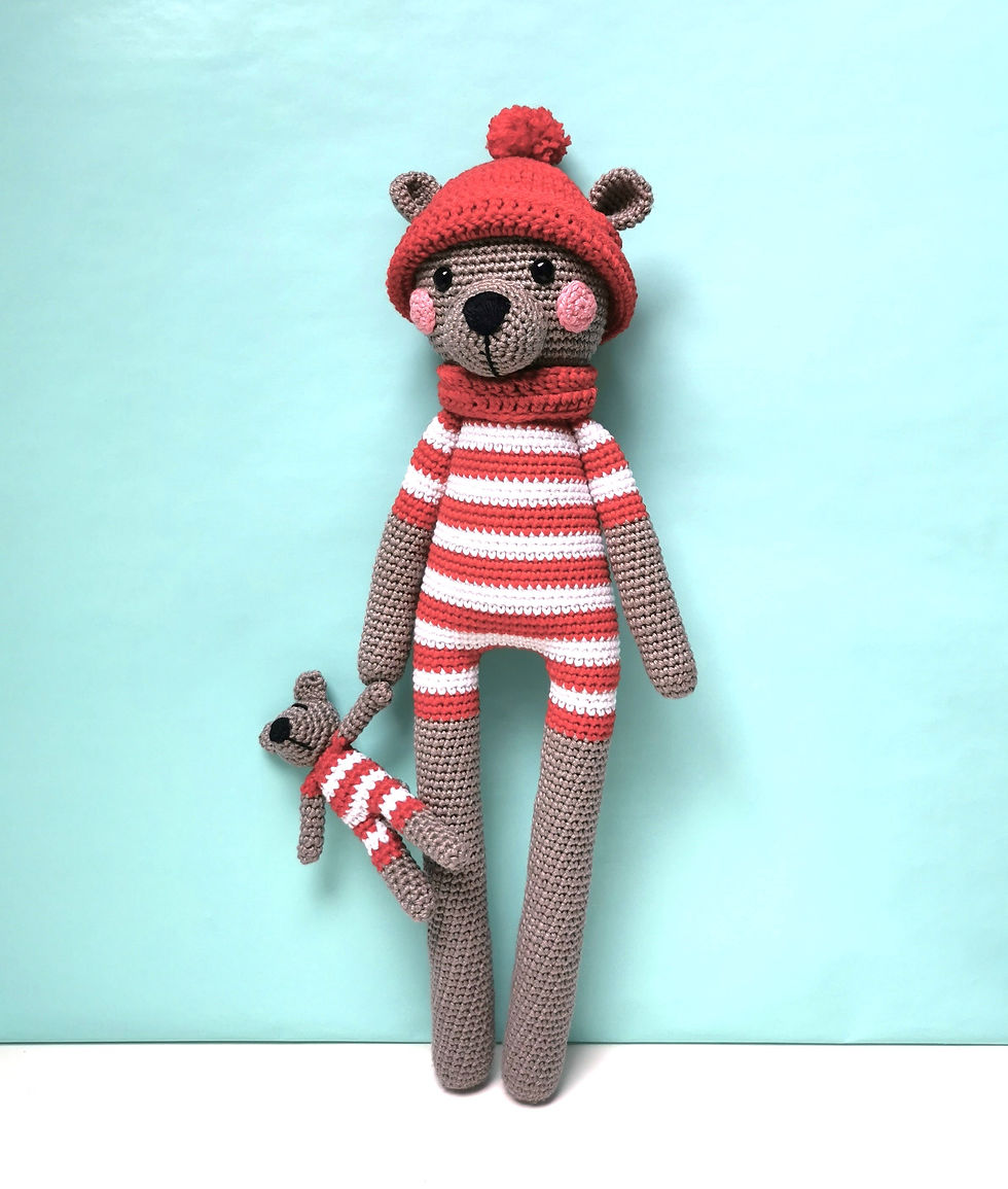 Thumbnail: Brown Bear Bo Long Leg PDF crochet pattern