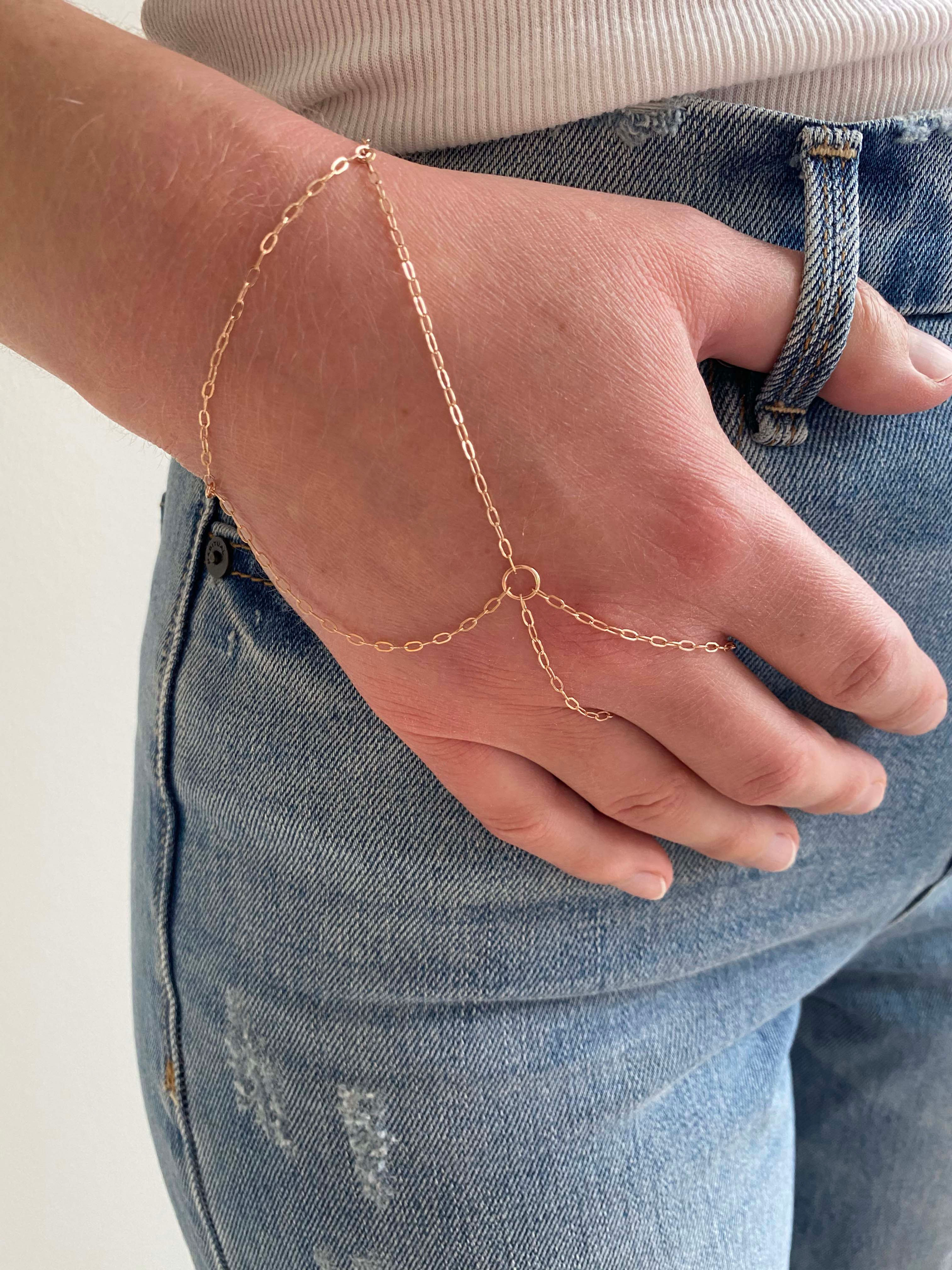 Beatrice Rose Gold Hand Chain