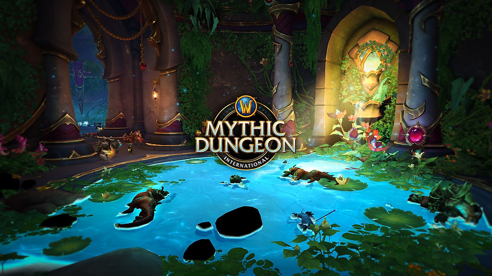 Splash page for World of Warcraft Mythic Dungeon International - https://news.blizzard.com/en-us/article/23906082/mythic-dungeon-international-first-dragonflight-season