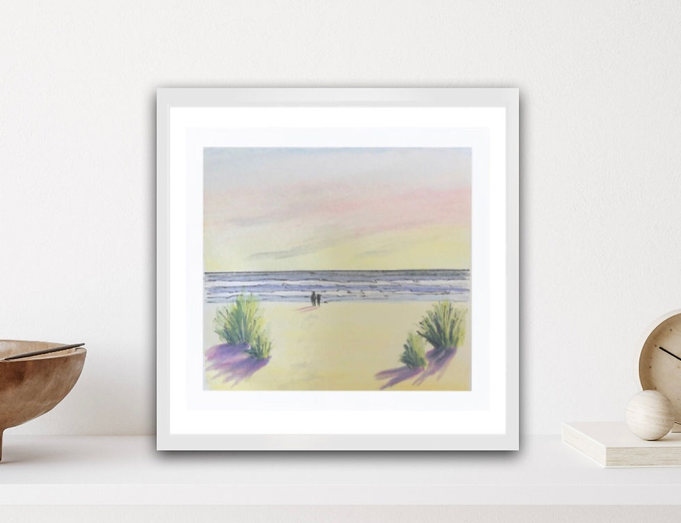 Thumbnail: Our Morning Walk, hand painted card