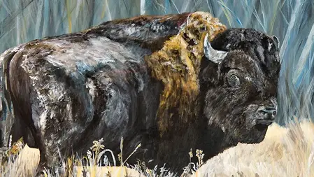 Prints and Copies of Acrylic Paintings from Canadian Artist and Creator Carleen Ross with her Sea to Sea RCMP bison series