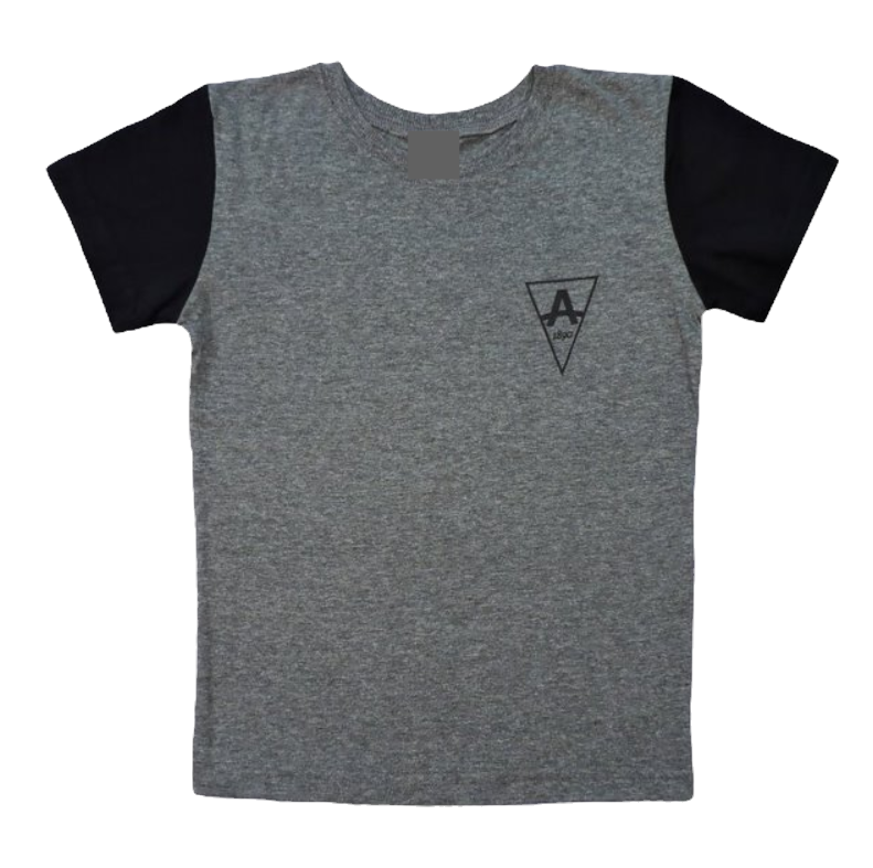 Camiseta cinza/preta algodão manga curta