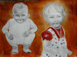 Chilhood Enfance 5, 55x65 cm, mixed med