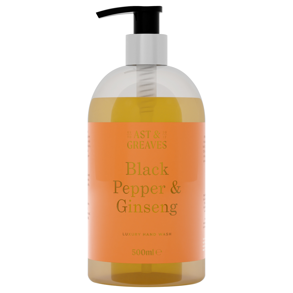 Black Pepper & Ginseng Luxury Hand Wash, 6x 500ml Bottles