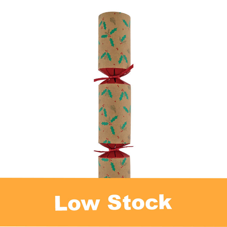Swantex 10in Kraft Jolly Holly Crackers - Ctn 50