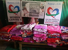 Donated winter blankets to Rohingya camps