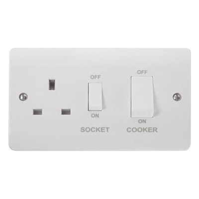 Click Mode 45A Cooker Switch with 13A DP Socket