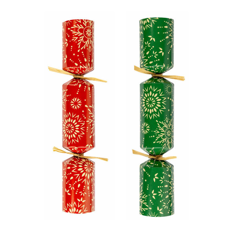 Tom Smith 9in Green & Red Snowburst Crackers - Ctn 100