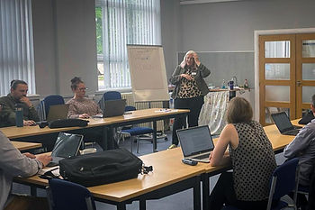 Diane talking people through Evolve 3's AI training hosted through the Charity Hub